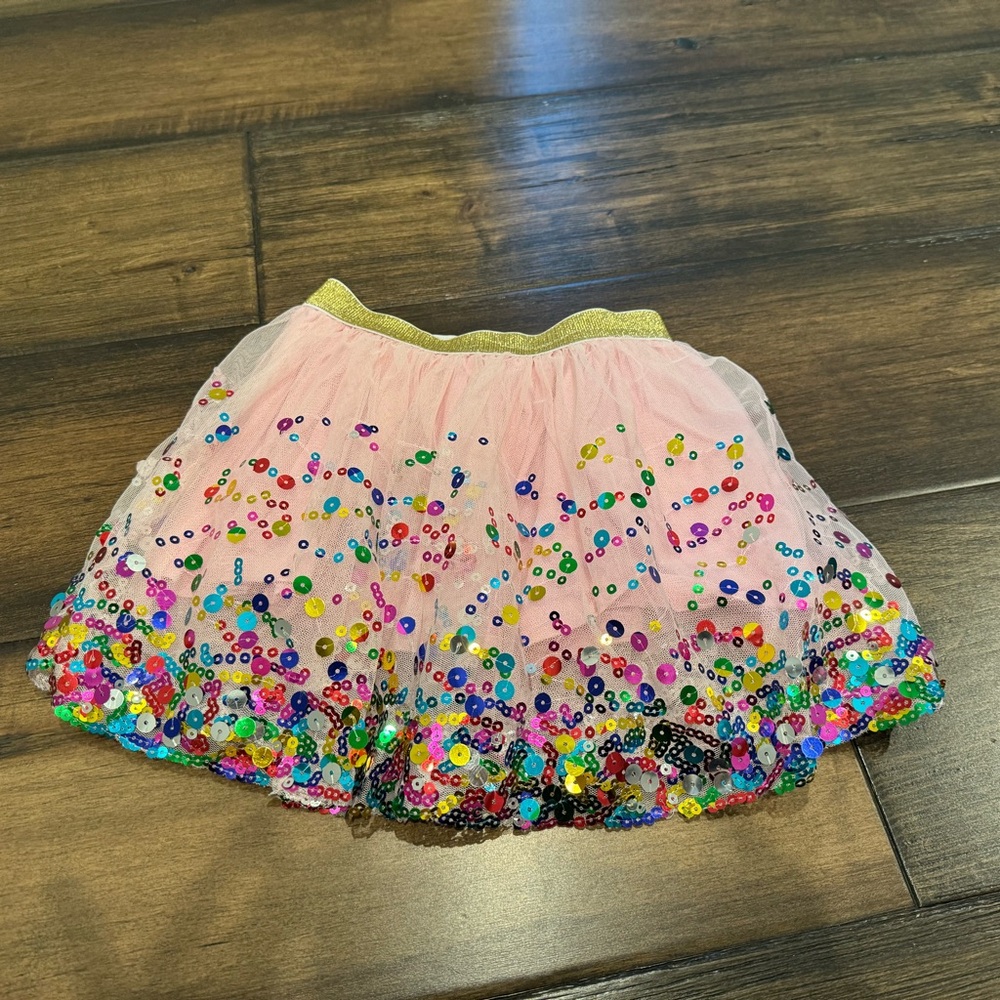 Sweet wink pink tutu skirt with multicolor sequins size 2-4 years